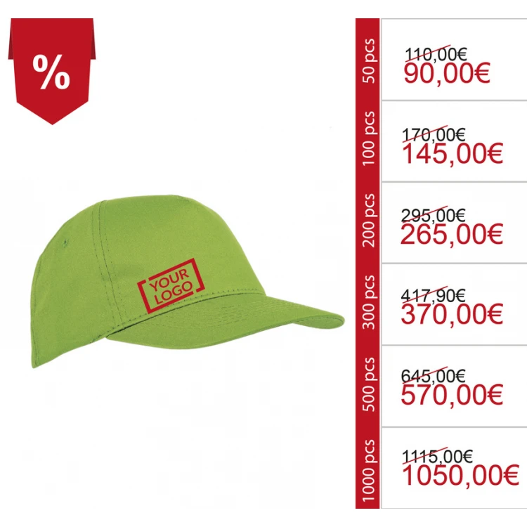 Cappellini personalizzati per bambini in poliestere con regolazione a velcro